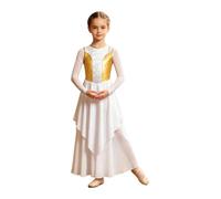 Niña Cárdigan De Baile De Alabanza Vestido Adoración De Ballet Ropa Blanco 13-14 años