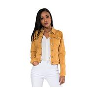 Nina Carter J212 Chaqueta de jeans de mujer Slim-Fit - Chaqueta de entretiempo en color con cuello Kent y bolsillos - Chaqueta para primavera y verano elástica, M