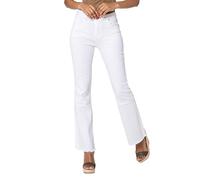 Nina Carter J230 - Pantalones vaqueros para mujer, cintura alta, ajustados, corte bootcut, con perneras deshilachadas, Blanco J230-2, XS delgado