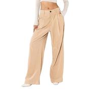 Nina Carter K901 Pantalones elegantes anchos para mujer - Pantalones Palazzo Fluidos Tejido Ligero Pierna Ancha Pantalones de inicio de temporada