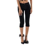 Nina Carter P132 - Pantalones vaqueros capri ajustados para mujer, cintura alta, aspecto desgastado, efecto lavado, M delgado