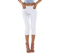 Nina Carter P132 - Pantalones vaqueros para mujer, corte ajustado, cintura alta, aspecto desgastado, efecto lavado, Blanco P132-9, XL delgado
