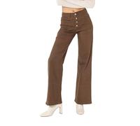 Nina Carter P139 - Pantalones vaqueros para mujer, corte acampanado, cintura alta, aspecto desgastado, Marrón P139-67, M