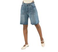 Nina Carter - Pantalones cortos de mujer de mezclilla P619 - Bermudas largas de denim, corte holgado, dobladillo deshilachado, pantalones cortos de mezclilla de verano elásticos para mujer, L