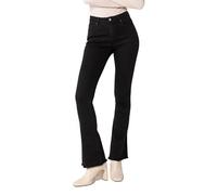 Nina Carter Pantalones vaqueros para mujer, estilo retro, cintura media, elásticos, aspecto desgastado, Negro P218-8, L delgado