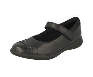 Niña Clarks Arcoiris Detalle Cierre Adhesivo Cuero Untado Escuela Zapatos Etch