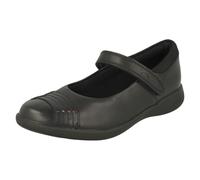 Niña Clarks Charol Escuela Zapatos Mary Jane Elegante Negro - Grabado Haz