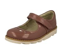 Niña Clarks Cuero/Charol Corazón Detallado Mary Jane Zapatos Estilo - Corona