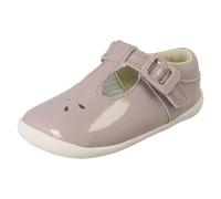 Niña Clarks Cuero/Charol Informal Barra T Zapatos Planos - Roamer Estrella