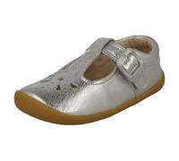Niña Clarks Cuero/Charol Informal Barra T Zapatos Planos - Roamer Estrella