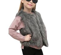 Niña Color Sólido Abrigo Chaqueta Chaleco Sin Mangas Calidez Chaleco Gris Negro 3XL