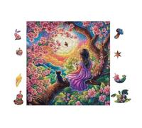 Niña con Corona Floral Forest Rompecabezas 100 Piezas Cartón para Principiantes Días Lluviosos Tiempo Libre En Casa para Reyes Magos Detalle De Cumpleaños 28x28cm