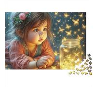 Niña con Luciérnagas Puzzle para Adultos Puzzle de 1000 Piezas Papel Luz Nocturna Regalo Familia 38x26cm/1000pcs