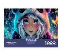 Niña con rana en mundo fantástico 1000 Piezas Puzzle Arte caprichoso Puzzle Premium, Cartón Extra Grueso - Favorito De Coleccionistas, Relajación, Regalo Genial Para Viajes O Fiestas - 38x26cm/1000pcs