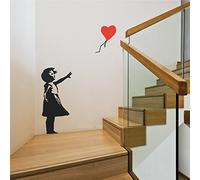 Niña con un corazón volador Banksy Pegatina Calcomanías Casa Moderno Pegatinas Cuarto Decoración Decoración Elegante Guardería Tatuajes de pared Sala Calcomanía Bebé