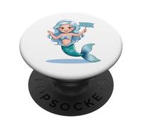 Niña de cumpleaños de Sirena para niñas Que aman Las Sirenas submarinas PopSockets PopGrip Adhesivo