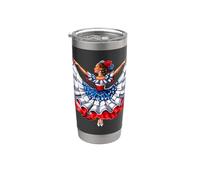 Niña de Puerto Rico Baile puertorriqueño Bailarina boricua Vaso térmico de acero inoxidable de doble pared