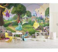 Komar Disney 8-449 - Papel pintado fotográfico (368 x 254 cm), diseño de arco iris, princesas, castillo, habitación infantil