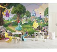 Komar Disney 8-449 - Papel pintado fotográfico (368 x 254 cm), diseño de arco iris, princesas, castillo, habitación infantil