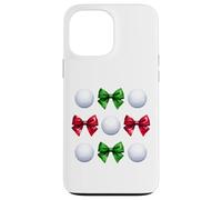 Niña Golfista Navidad Red & Green Bows Equipo de golf femenino Carcasa para iPhone 13 Pro Max