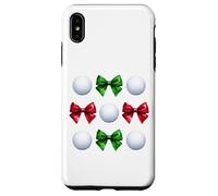 Niña Golfista Navidad Red & Green Bows Equipo de golf femenino Carcasa para iPhone XS Max