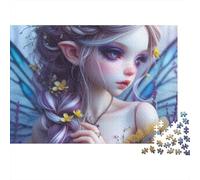 Niña Hada Puzzle para Adultos Puzzle de 1000 Piezas Alas Púrpuras Juego de Puzzle 1000 Piezas Relajación Decoración Hogar 52x38cm/1000pcs