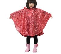 Niña Imprimir Chubasquero Ciclismo Parka Impermeable Ligero Transpirable Poncho Rojo L