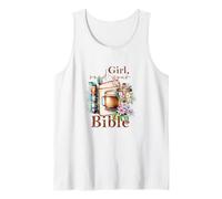 Niña Lee Tu Biblia Fe Cristiana Libro de Jesús Camiseta sin Mangas