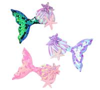 NiñA Lentejuelas Horquillas, 3 Piezas Brillante Linda Horquillas, Lentejuelas Horquillas Pelo, Forma Cola de Pescado Horquilla de Lentejuelas, con Estrellas de Mar y Conchas (B)