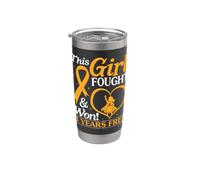 Niña luchó y ganó 3 años sin cáncer Leucemia Kid Warrior Vaso térmico de acero inoxidable de doble pared