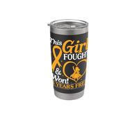 Niña luchó y ganó 4 años sin cáncer Leucemia Kid Warrior Vaso térmico de acero inoxidable de doble pared