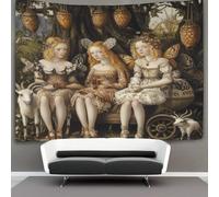 Niña mariposa- Goats, Carriages, Beer Hanging on Árbols Tapiz Para Colgar En La Pared, Wall Tapestry, Para Decoración De Dormitorio, Celebración De Fiesta De Cumpleaños O Fondo De Jardín 100cmx150cm