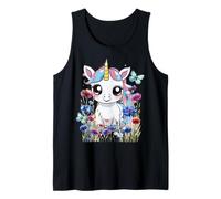 niña niño flores flor unicornio unicornio verano jardín Camiseta sin Mangas