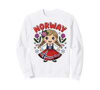Niña Noruega Linda Vestido Bandera y Flores para Niños Sudadera