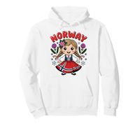 Niña Noruega Linda Vestido Bandera y Flores para Niños Sudadera con Capucha
