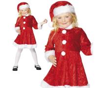 Niña Papá Noel Disfraz Infantil Natividad Obra Escolar Disfraz Santas Traje
