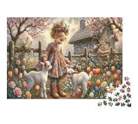 Niña pequeñaRompecabezas Premium De 1000 Piezas Cartón Grueso Granja Primavera Antistrés, Entretenimiento Familiar, Regalo Ideal para Días De Lluvia Y Tiempo Libre 52x38cm/1000pcs