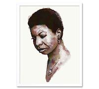 Nina Simone Watercolour Portrait Chris Evry Art Print Framed Poster Wall Decor 12X16 Inch