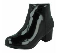 Niña Spot On Botines Tacón - Negro / Serpiente: H5R090