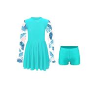 Niña Traje Baño Ropa De Playa Vestido Natación Filtro Solar UPF 50+ Estampado Floral Tomarse El Sol Lago Verde 9-10 años