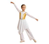 Niña Túnica De Baile De Alabanza De Adoración para Ropa Iglesia Blanco 13-14 años