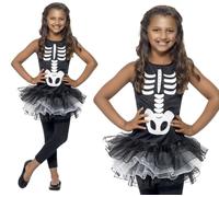 Niña Tutú Disfraz de Esqueleto Halloween Disfraz Nuevo Infantil 4-12