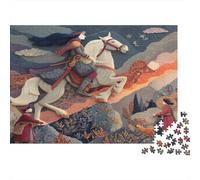 Niña Valiente con Traje de Guerrero Tradicional Rompecabezas Puzzle,1000pcs (75x50cm) Adulto Juego EduGatoivo Decoración del Hogar