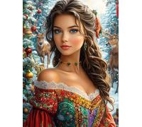 Niña Vintage en el jardín Rompecabezas 500 Piezas Cartón para Parejas Pintura al óleo de Animales y Plantas Actividad Hacer En Grupo Ejercicio Mental para Reyes Magos Detalle Cumpleaños 500 PCS