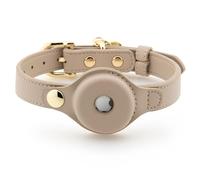 NINA WOOF - Collar Cupertino Ajustable para Perro, Compatible con Airtag, Arnes y Correa para Perros Hecho de Cuero Vegano con Dispositivo Rastreador de Perros (Pequeño (Cuello: 12x15))