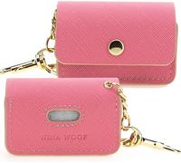 NINA WOOF Soporte de cuero para bolsas de excremento, versátil de cuero vegano para bolsas de basura de perro, accesorios y correa, reutilizable para residuos de mascotas, basura, pañales para