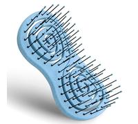 Ninabella® Mini cepillo de pelo sin tirantes, cepillo desenredante profesional con resorte espiral, color azul
