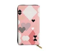 Ninainaid Cartera larga de piel con estampado abstracto de amor, cartera grande para exteriores, portátil y práctica, adecuada tanto para hombres como para mujeres.