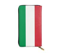 Ninainaid Cartera larga de piel con estampado de bandera de Italia, cartera grande para exteriores, portátil y práctica, adecuada tanto para hombres como para mujeres.