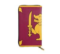 Ninainaid Cartera larga de piel con estampado de bandera de Sri Lanka, cartera grande para exteriores, portátil y práctica, adecuada tanto para hombres como para mujeres.